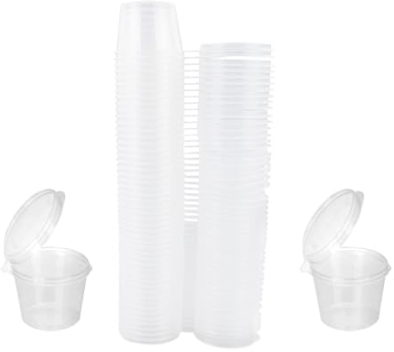 LIANRISES 50 Pot Sauce Petit Pot Plastique Avec Couvercle Barquette Plastique Petite Boite Plastique Peut êTre RéUtilisé