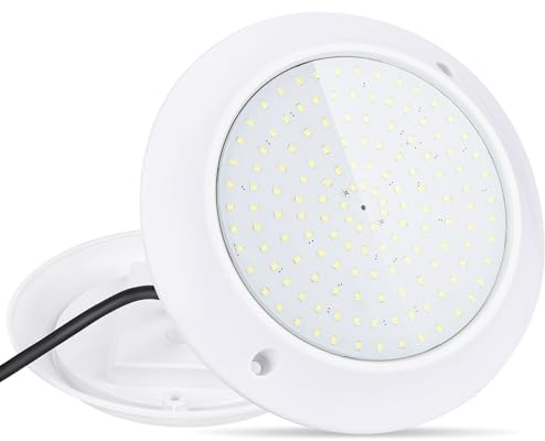 KWODE LED Projecteur de Piscine Par56, éclairage De Piscine Rempli De résine 20W 6000K, éclairage LED Sous-Marin Ultra-Plat IP68 PC, AC/DC 12V