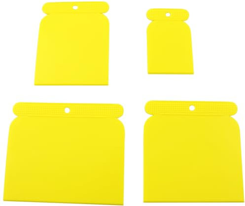LQ Industrial 1 Set Yellow Beveled Joint Filler Jointing Tool Kit Wallpaper Plastic Scraper Glass Brick Cleaning Knife Suitable for Vinyl Film Packaging Window Film Installation Wall Painting