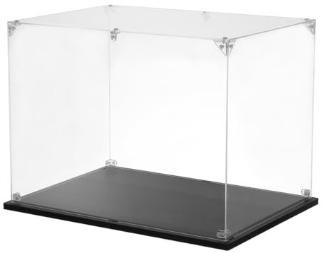 QUARKZMAN Acryl Display Case, 10''x14''x8'' Klarer Display-Box Aufbau Staubdichte Display-Box Aufbewahrungsorganisator für Sammlerstücke Action-Figuren