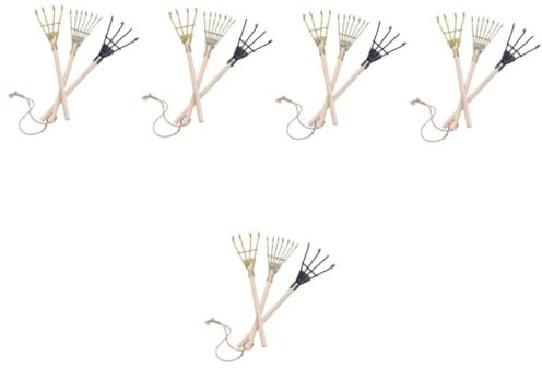 SUPVOX 15pcs Small Garden Ornament Iron Rake for Doll House Accessories Craft Rake