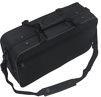 Tragetasche für Klarinette aus Canvas Schwarz, Tragbar und Stoßfest | Verschleißfestes Etui, Stilvolle Optik, Kompaktes Format für Transport