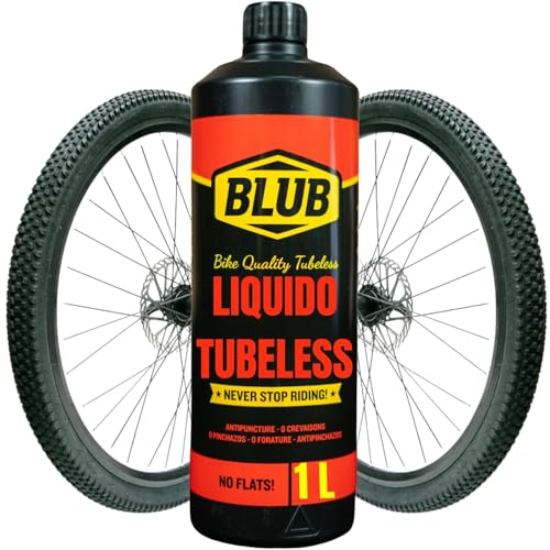 BLUB Liquido Tubeless MTB 1 Litro – Liquido Antipinchazos Bicicleta | Sellador Repara Pinchazos Bicicleta, Kit Reparacion Neumaticos, Parches Bici, Gel Antipinchazos