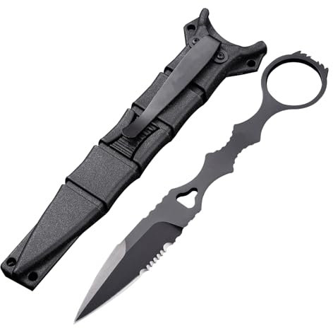 Stiefelmesser und Gürtelmesser mit Kydex-Scheide - Outdoor-EDC-Messer für Camping, Angeln, Wandern - Scharfes Taschenwerkzeug