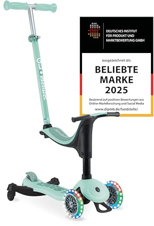 GLOBBER GO-UP Sporty Lights 360, 3-in-1 Kinderfahrzeug, 15+ Monate, Höhenverstellbare Lenkstange, LED-Leuchtrollen, 20kg/50kg, 3-Räder, Aluminium-Rahmen