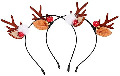 minkissy 2stücke Geweih-kopfschmuck Weihnachtshaarreifen Haarreifen Für Weihnachten Festlicher Haarschmuck Mit Weihnachtsmotiven
