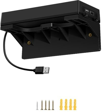 Wall Mount for Nintendo Switch OLED, Host Universal Colour Light Wall Mount Bracket Game Console Storage Tower Holder for Switch Game Console Expansion Storage Accessories (Black)
