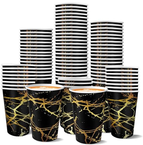 Lot de 74 Gobelets Carton 500ml - Gobelets Jetables Écologiques pour Café, Thé & Boissons (Chaudes/Froides) - Réutilisables, Recyclables - Convient pour Fête, Mariage, Événements, Bureau