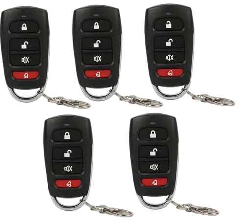 5 PCS 433 MHz Duplicatore di telecomando 4 in 1 con alloggiamento non slip e gancio per porte da garage, allarmi per auto e apri del cancello