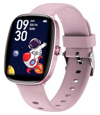 Tynggko Orologio Smartwatch Bambini, Orologio Fitness Tracker Smart Watch con 100 Modalità Sport, 2 Giochi Puzzle, Cardiofrequenzimetro, Sveglia, Regalo Smartwatch per Bambino 6+ Anni Regalo (Rosa)