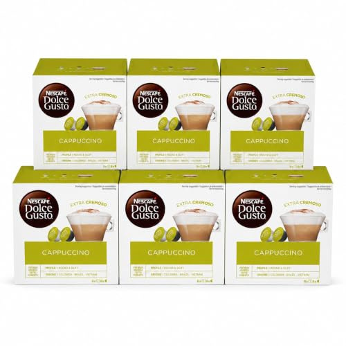 NESCAFÉ DOLCE GUSTO Cappuccino Coffee Pods x16 (Pack of 6, Total 96 Pods / 48 Drinks)