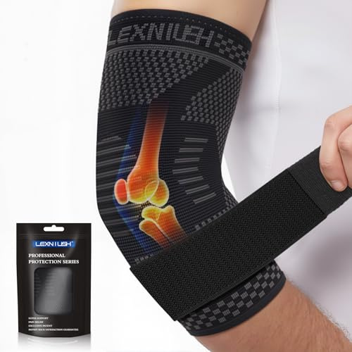 Tutore Epicondilite Gomito Regolabile, Gomitiera per Epicondilite e Tendinite, Tutore Gomitiere Compressione per Tennis, Palestra, Golf, Sport, Fascia Unisex Supporto Gomito per Alleviare il Dolore,XL