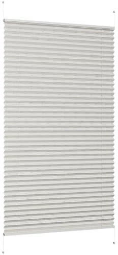Sekey Plissee ohne Bohren, Fenster Plissee Klemmfix Jalousie 80 cm breit, Verspannt Lichtdurchlässig Sonnenschutz Fensterollo, 80 x 100 cm, Leinen