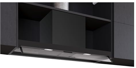 Siemens iQ300 Integrierte Designhaube 90 cm Klarglas Mattschwarz LJ95BCC60 | Made in Germany, Nahtlose Integration, Angenehm leiser Motor, Maximaler Stauraum, Drucktastensteuerung, Komfort Installation
