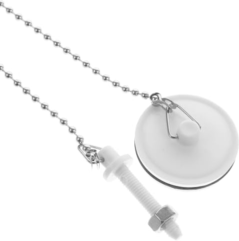 VICASKY Bathtub Drain Stopper with Stainless Steel Chain, Leak-Proof Sink Plug for Bathroom and Kitchen Drain, Sturdy Tub and Sink Drainage Seal Cover with Convenient Lift Ring
