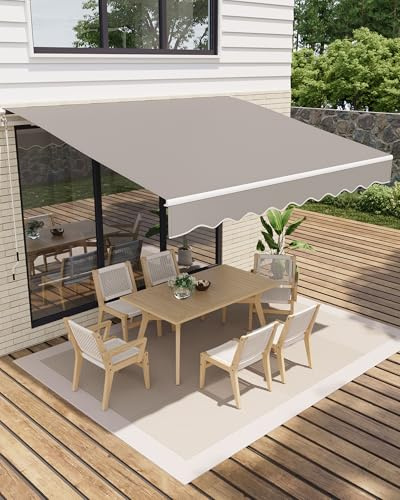 Gelenkarmmarkise 300 × 250 cm mit Kurbel, UV50+, Wasserabweisend | Wandmontage, Neigungsverstellbar, Terrasse, Balkon, Sonnenschutz