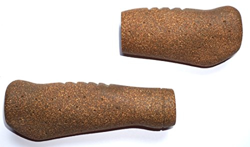 CBK-MS Fahrradgriffe Gel + Kork braun lang/kurz ergonomisch geformte Lenkergriffe, das flügelförmige Design verhindert wirkungsvoll EIN Abknicken der Handgelenke und beugt einem Ermüden der Hände vor