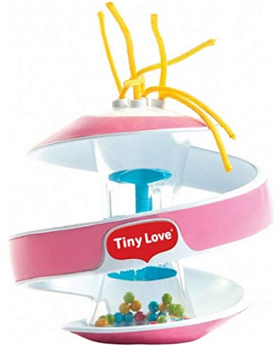 Tiny Love Inspiral, Kunterbunte Spiral-Kugel, Spielball mit Rasselbällchen, Ringspiel und Kugellabyrinth, pink (rosa)