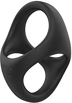 morpho® Infinity Ring 2 in 1 - Hoden und Penisring - Premium Sexspielzeug für Männer - optimiertes neuartiges Design - dehnbar aus Silikon (schwarz) - kein Einschneiden - keine Rötungen