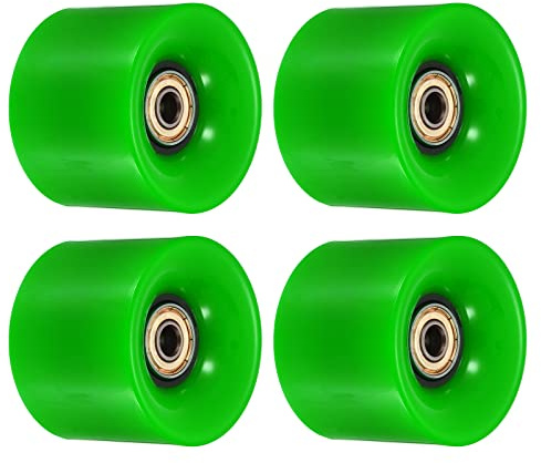 PATIKIL 60mm Longboard Wheels with Bearings ABEC-11, 4 Pack Street Wheels for Skateboards Cruiser Wheel Replacement 80A, Green Golden