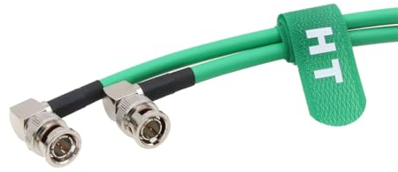 HangTon 12G 4K Raw Sdi Câble Vidéo Coaxial Bnc À Bnc Canare Lv - 61S 75 ohm Pour Moniteur D'Appareil Photo Flex Shield 30M Vert Angle Droit