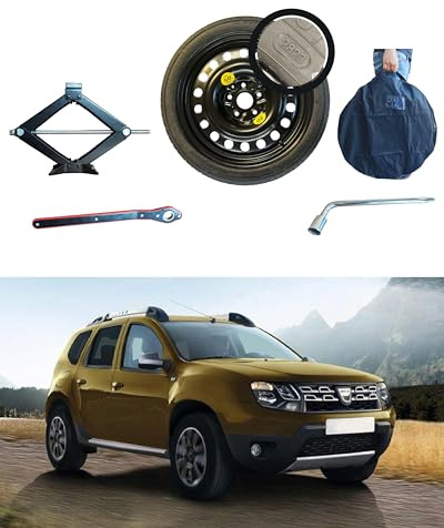 D'ANGELO 1988 Ersatzrad Set 18 Zoll kompatibel mit Dacia Duster mit Wagenheber, Schlüssel und Tasche, R631F