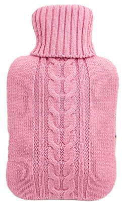Anneome Étui Pour Bouillotte Couverture Tricotée Bouillotte Avec Couvercle Housse De Femme Eau Chaude De Noël Poche à Eau Chaude Pour Lit s Manquer Chauffage Rose