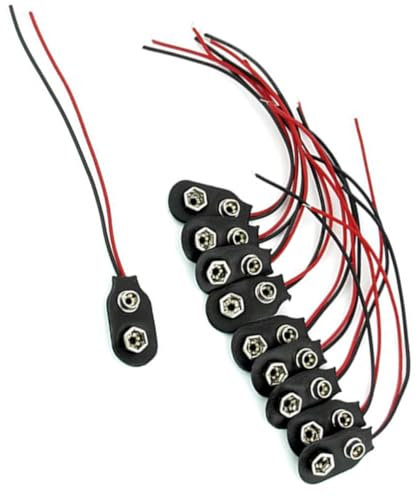 Gadpiparty 50pezzi Connettore Batteria Con Fili Morsetto Per Cavi Elettrici Clip Connettore Per Batterie Per Progetti Fai Da Te e Esperimenti Studenteschi