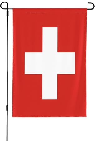 Bandiera svizzera decorativa su entrambi i lati, striscione da giardino, perfetta per interni ed esterni, disponibile in due misure