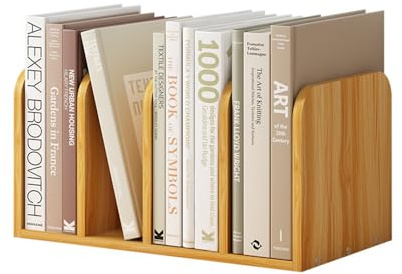 Laneryin Small Desktop Bookshelf, Wooden Desk Shelf, Small Shelf Unit, Freestanding Mini Storage Bookcase, Expandable Desktop Organiser For Office School Home