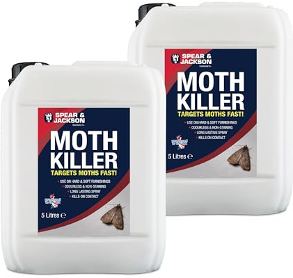 Spear & Jackson Moth Killer, 2 x 5 Litres, Multi-Insect Control, Odourless, Non-Staining