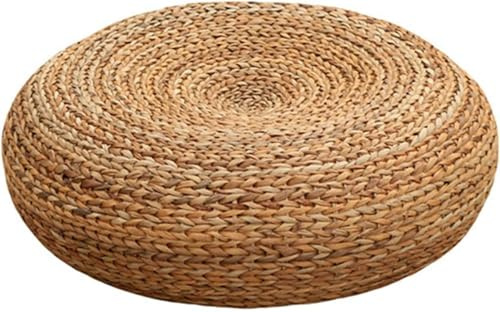 Cuscino del Sedile in Paglia Lavorata A Maglia Meditazione Yoga Sgabello per Esercizi al Coperto Pouf Pouf Ottomano Rattan Poggiapiedi Pouf Decorazione Domestica, 60cm