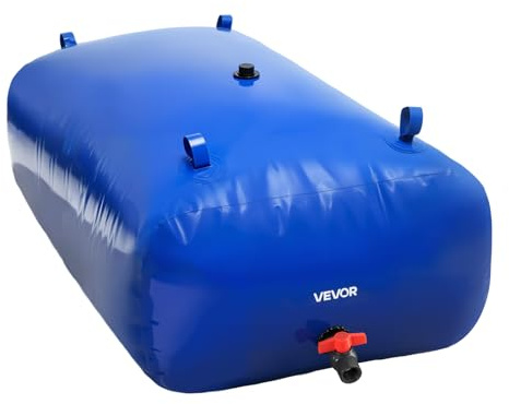 VEVOR Wasserblasen Aufbewahrungsbehälter, 540L Wassertank, 1000D PVC verdickter Wasserbeutel, 0,9mm Wassersack zusammenklappbar, für Gartenbewässerung, Camping, Wohnmobile, Notfallgebrauch –Blau