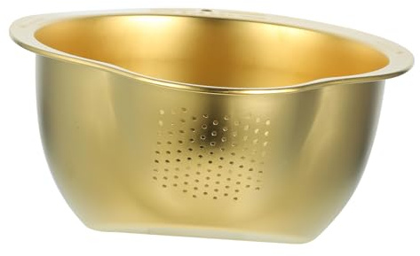 ERINGOGO Stainless Steel Rice Washer Strainer Colander Drain Basket, Easy Draining Kitchen Fruit Basket for Washing Vegetables and Rice, Effective Filtration System