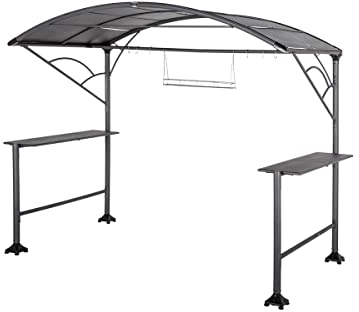 Pensilina per barbecue in grafite Neiba 2,96x1,5 m in acciaio trattato con resina epossidica