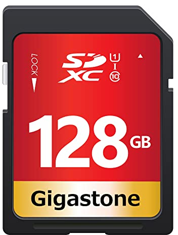 GIGASTONE 128GB SDXC Speicherkarte, bis zu 80 MB/s, kompatibel mit Canon Olympus Digitalkamera, UHS-I U1 Klass 10 für UHD Video