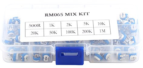 100 Stück Variables Widerstandssortiment 10 Werte 500 Ohm-1 M Ohm Potentiometer-Kit