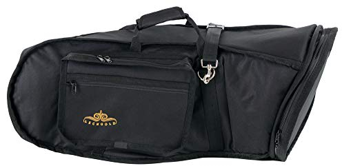 Lechgold Tasche für Oberkrainer-Bariton - Für alle gängigen Bellfront-Modelle - Länge: 82 cm - Für Schallbecher bis ca. 35 cm Durchmesser - Mit Tragegriff, Schulterriemen und Rucksackgurten - schwarz