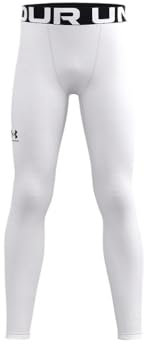 Under Armour Boys' ColdGear Armour Baselayer Leggings, 100 White, YLG