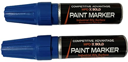 Competitive Advantage Enamel Paint Marker | MPD-X | Durable Markings for Extreme Conditions | (14) Colors | (4) Styles | (4) Sizes (Blue X2, Bold)