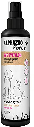 alphazoo ByeByeVloh Flohspray für Hunde 250ml – natürliches Anti-Floh Spray mit Sofortwirkung, Umgebungsspray gegen Flöhe & Parasiten, chemiefrei & sicher für Hund und Zuhause