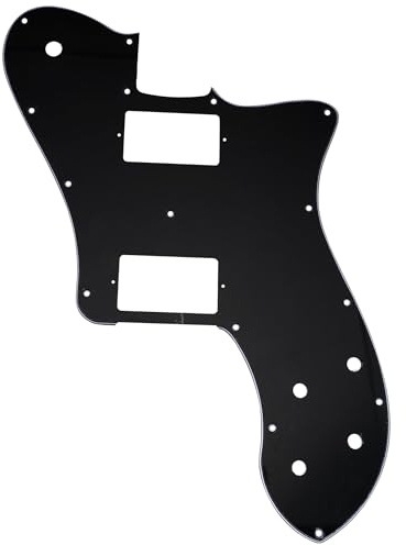Musiclily Pro 15 Löcher Bedeckt HH Schlagbrett Pickguard 3-lagig Schwarz | für Mexico Fender 72 Tele Deluxe Style E-Gitarre