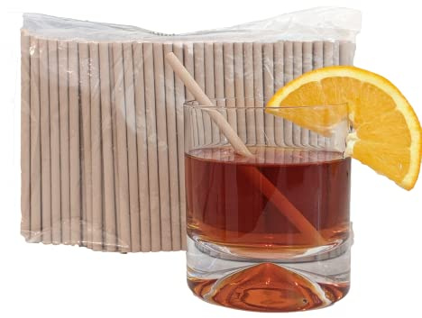 Pandaboard™ Compostable Bamboo Cocktail Straws/Stirrers (Short) - Unwrapped - bag of 250