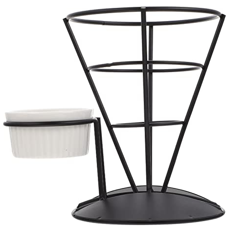 Cabilock Servierkörbchen Frites Halter Pommesst?nder Eisst?nder Eiswaffelst?nder Pommestüten St?nder Halter mit Dipschalen Snack St?nder Gestell für Vorspeise Nachmittagstee Fingerfood Dessert