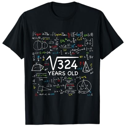 18 Años Cumpleaños Raíz Cuadrada 324 Regalo Camiseta