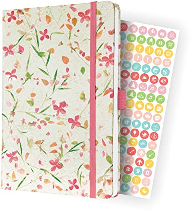 SIGEL J4307 Wochenkalender Jolie 2024, Bloom Pink, ca. A5, weiß, pink, Hardcover, Gummiband, Stiftschlaufe, Einstecktasche, 174 Seiten, aus nachhaltigem Papier, Terminplaner