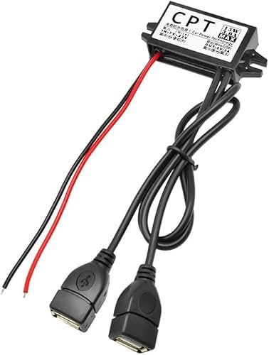 Heemol 12V auf USB,12V auf 5V USB-Adapter,3A 15W Buck-Konverter-Modul DC auf DC Auto-Stromwandler Adapter (Dual USB)