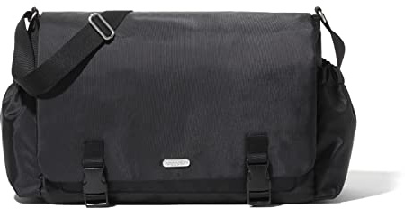Baggallini Damen Essential Laptop Messenger, Schwarz