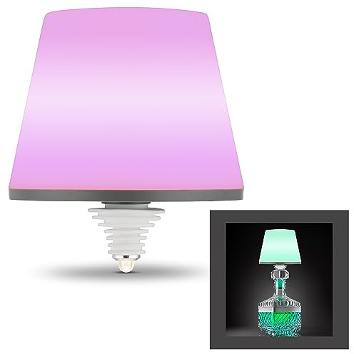REV LAMPRUSCO Lampe bouteille sans fil RVB 130 lm 2 W 4000 mAh – Lumière bouteille à intensité variable en différentes couleurs, P54 résistante aux éclaboussures – Lampe de table tactile pour