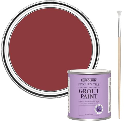 Rust-Oleum Stain-Resistant Red Kitchen Tile Grout Paint -Empire Red 250ml